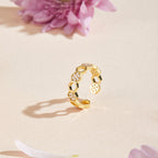 Gold and Crystal Bee Ring