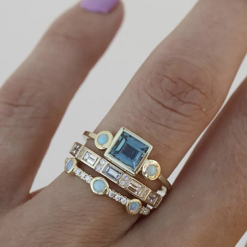 AQUA | RETRO CRYSTAL RING