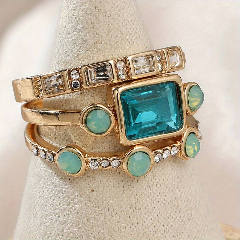 AQUA | RETRO CRYSTAL RING