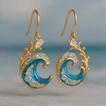 Radiant Golden Earrings Inspired by Ocean Waves