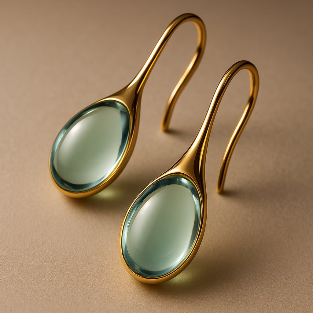 Gold and Silver Hanging Crystal Earrings