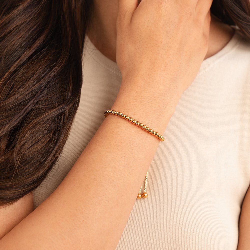 AISHA | ELEGANT GOLD BEADED BRACELET