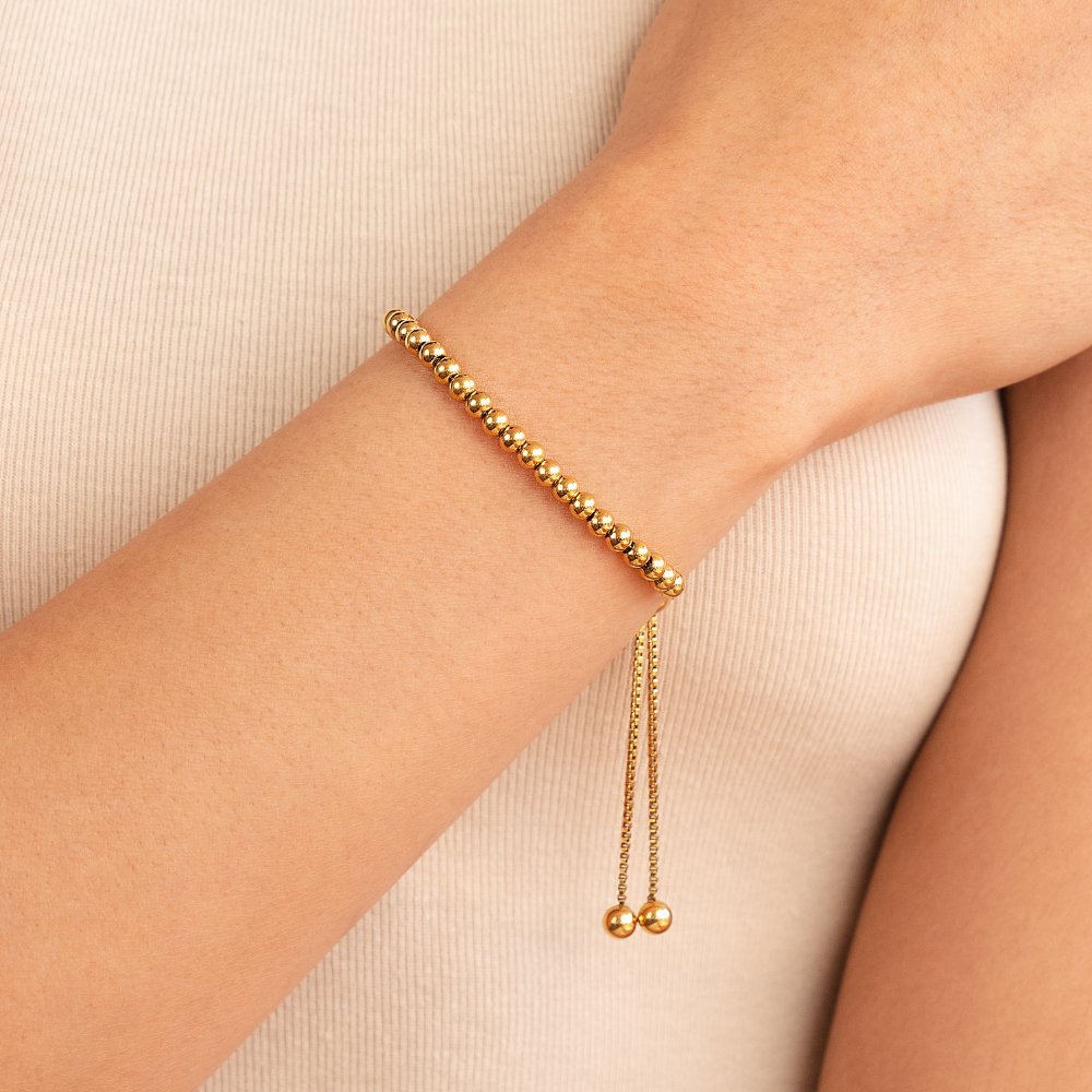 AISHA | ELEGANT GOLD BEADED BRACELET