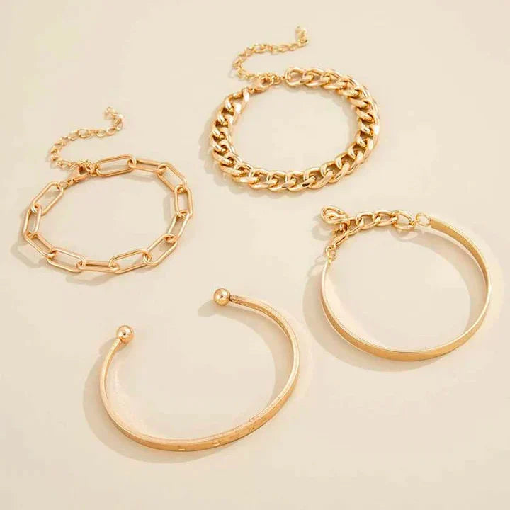 Elan Mercer White Gold Bracelet Set