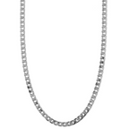 White Gold Flat Link Curb Chain Necklace