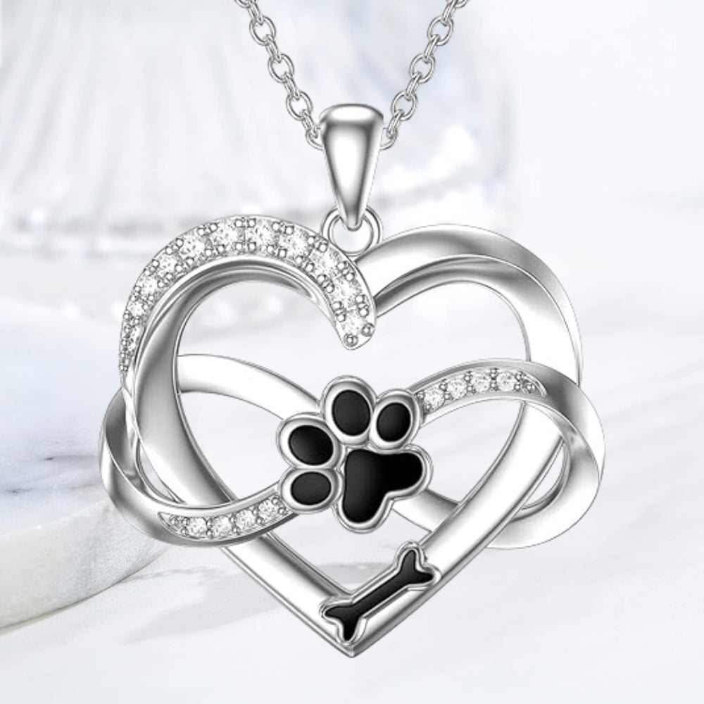 Heart and Paw Infinity Necklace